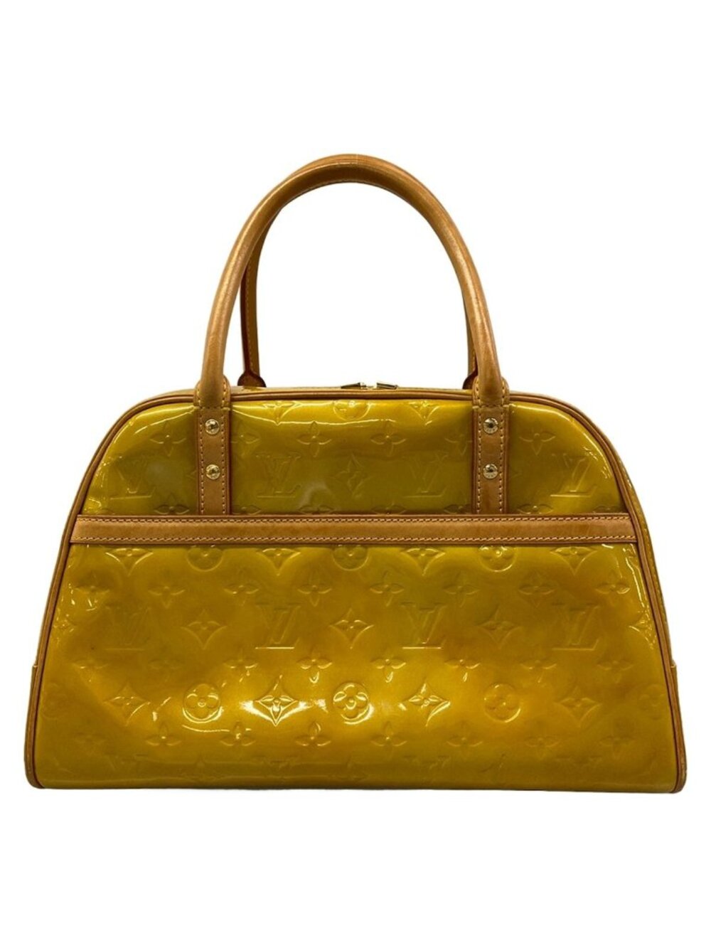 Louis Vuitton Handbag Monogram Vernis Tompkins Square Soft Beige Leather